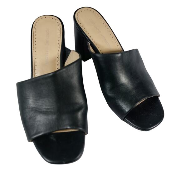 ADRIENNE VITTADINI! BLACK GENUINE LEATHER CHUNKY HEEL WRAP/STRAP HEELS! SZ 7.5M - Picture 10 of 10